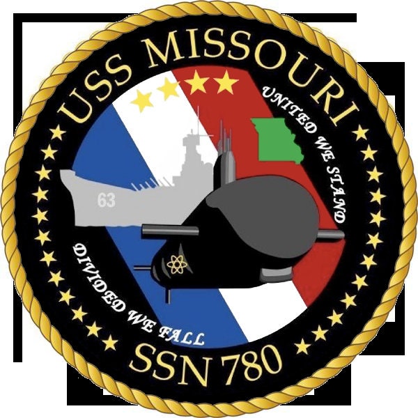 USS Missouri SSN-780 Badge Iron On Heat Transfer Vinyl HTV Virginia Class Attack submarine