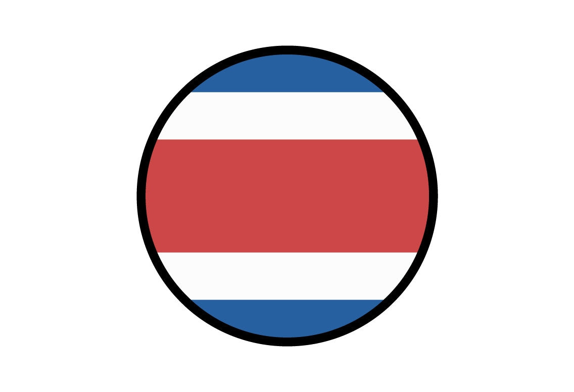 Costa Rica Flag Circle Sticker Decal