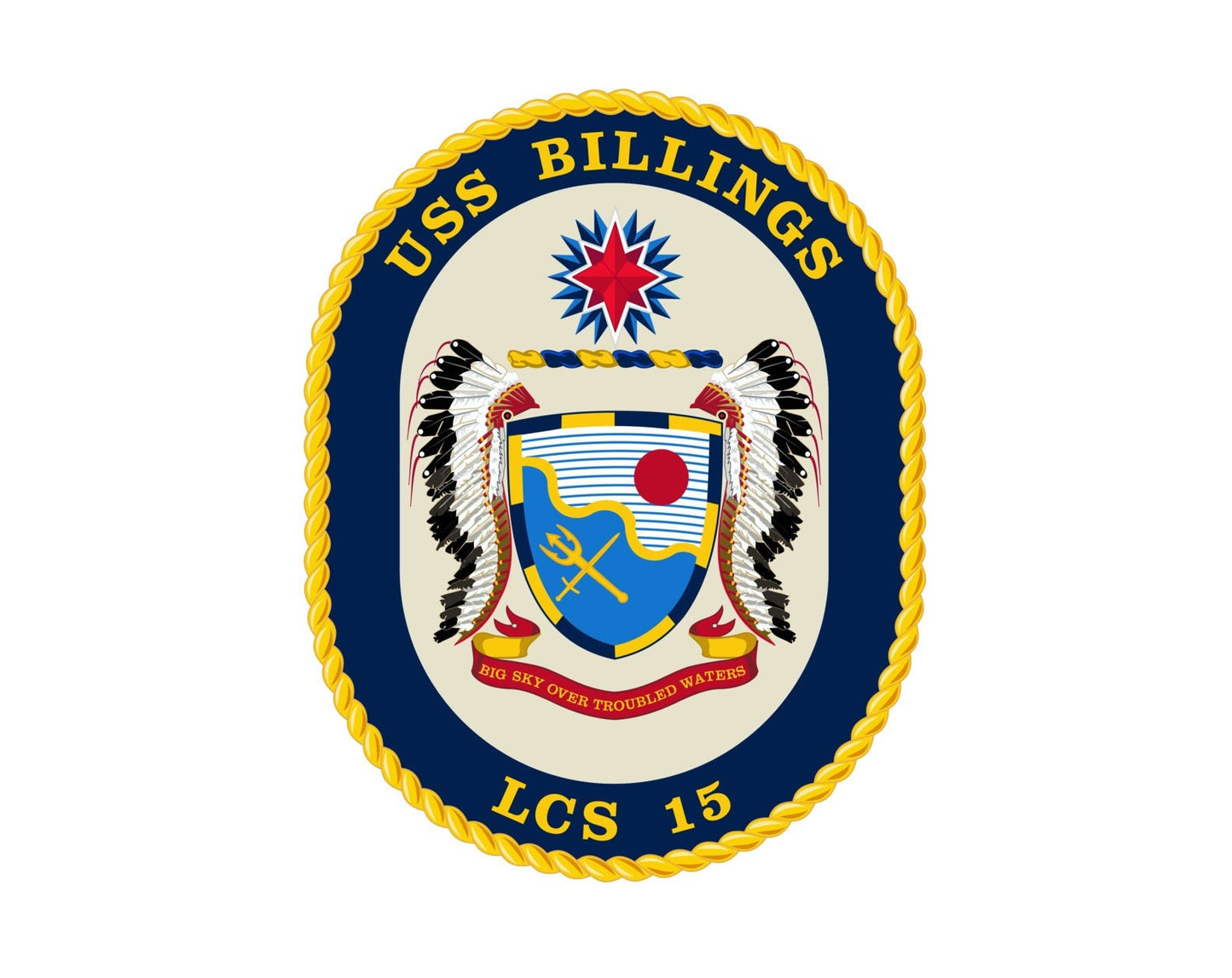 USS Billings LCS-15 Badge Sticker Decal Freedom Class Littoral combat ship Car Sticker Bumper Sticker for Car Emblem
