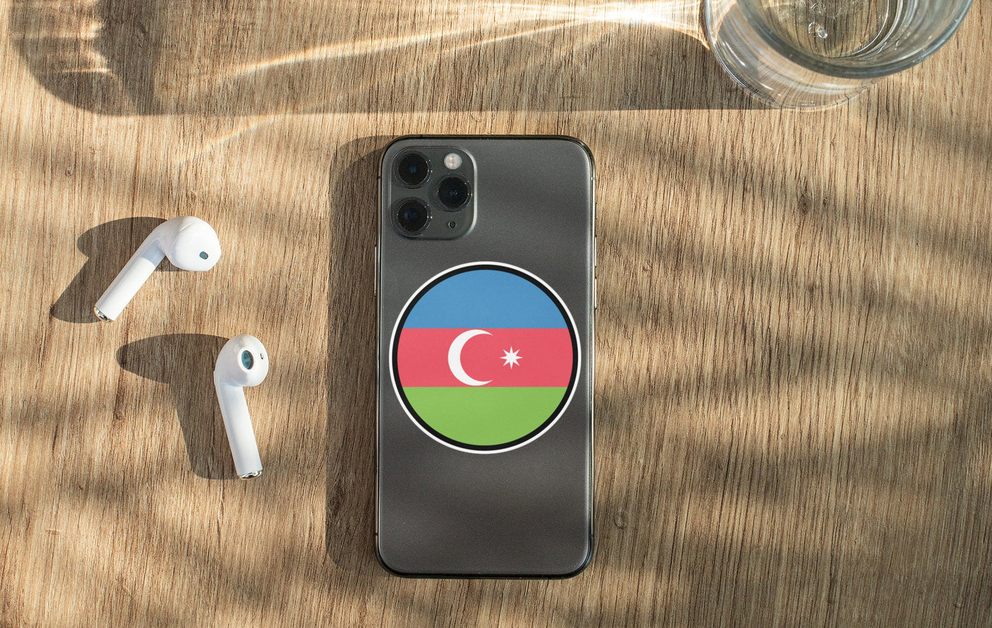 Azerbaijan Flag Circle Sticker Decal