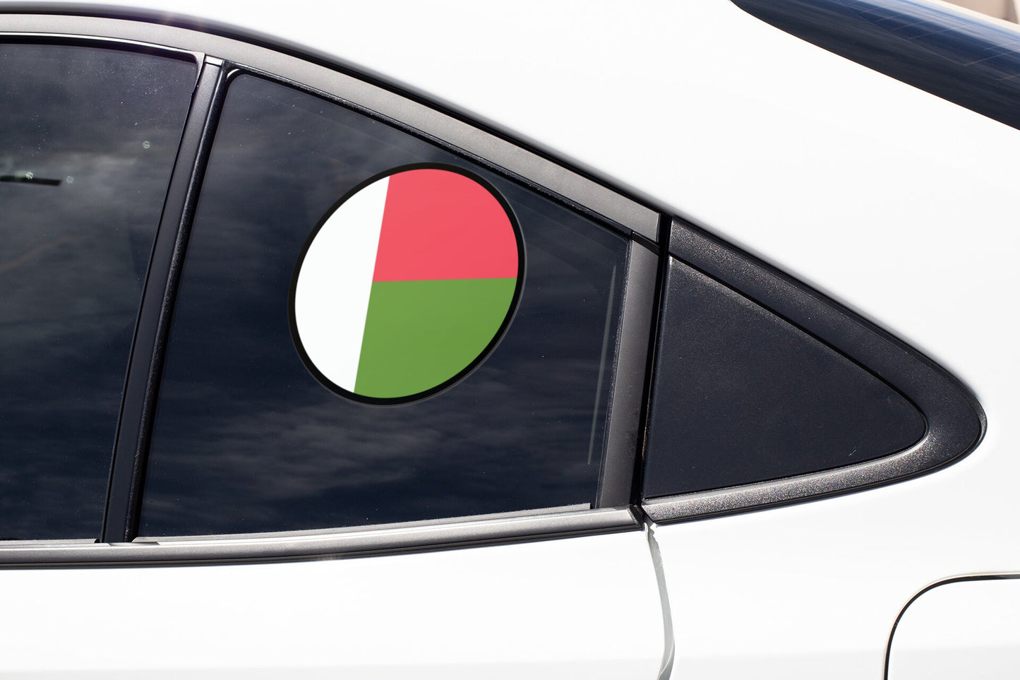 Madagascar Flag Circle Sticker Decal
