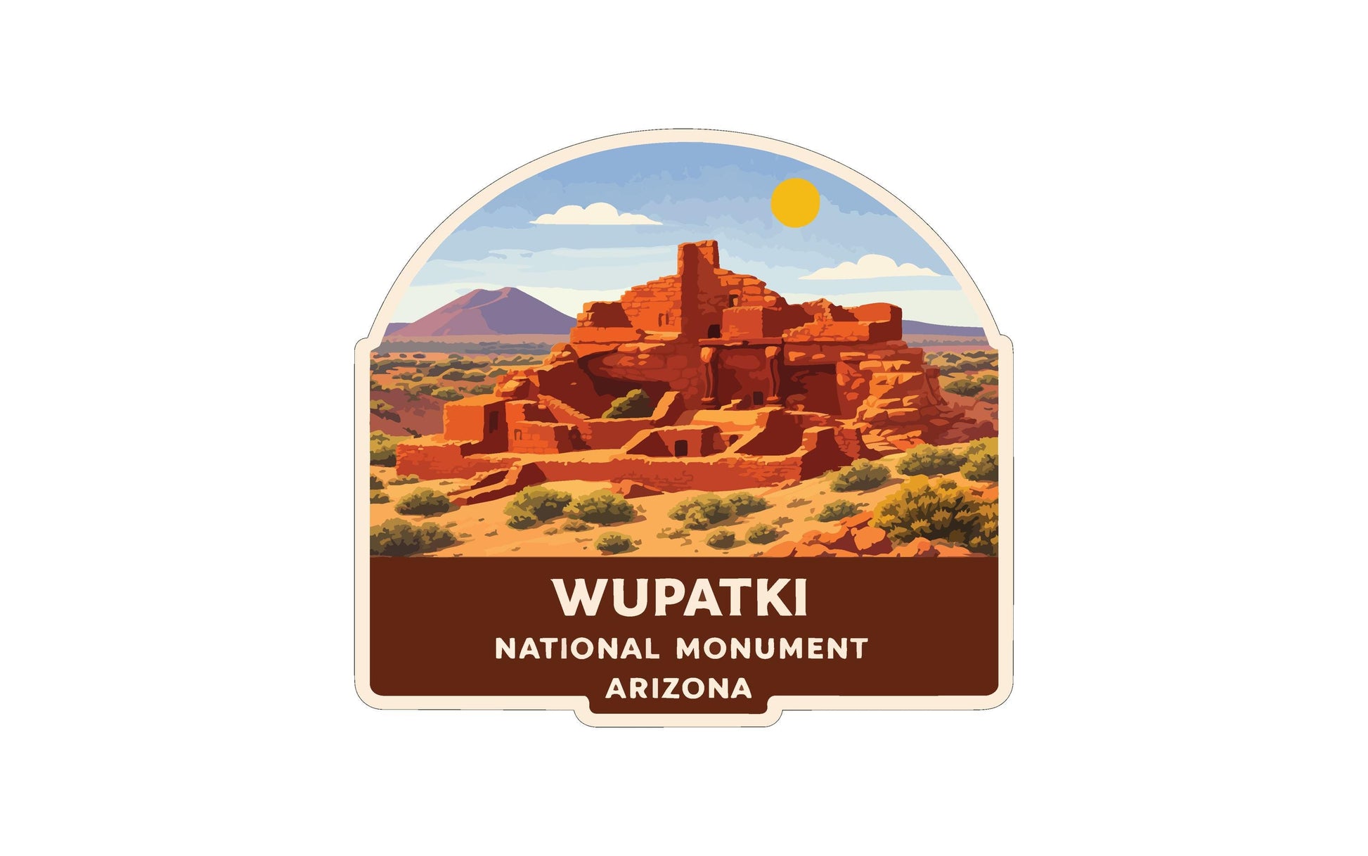 a desert landscape with a large, ancient-looking monument in the background.