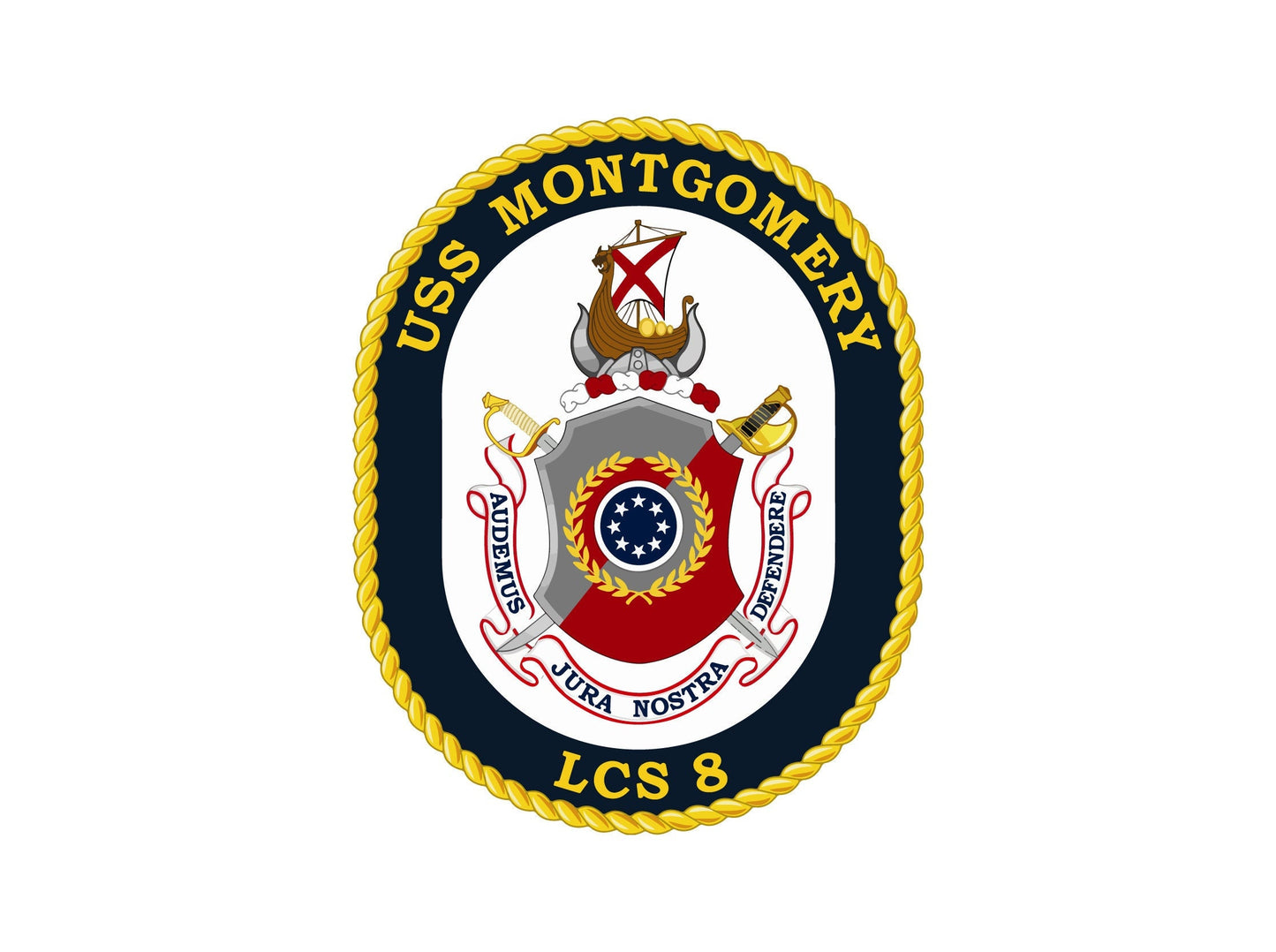 USS Montgomery LCS-8 Badge Sticker Decal Independence Class Littoral combat ship Car Sticker Bumper Sticker for Car Emblem