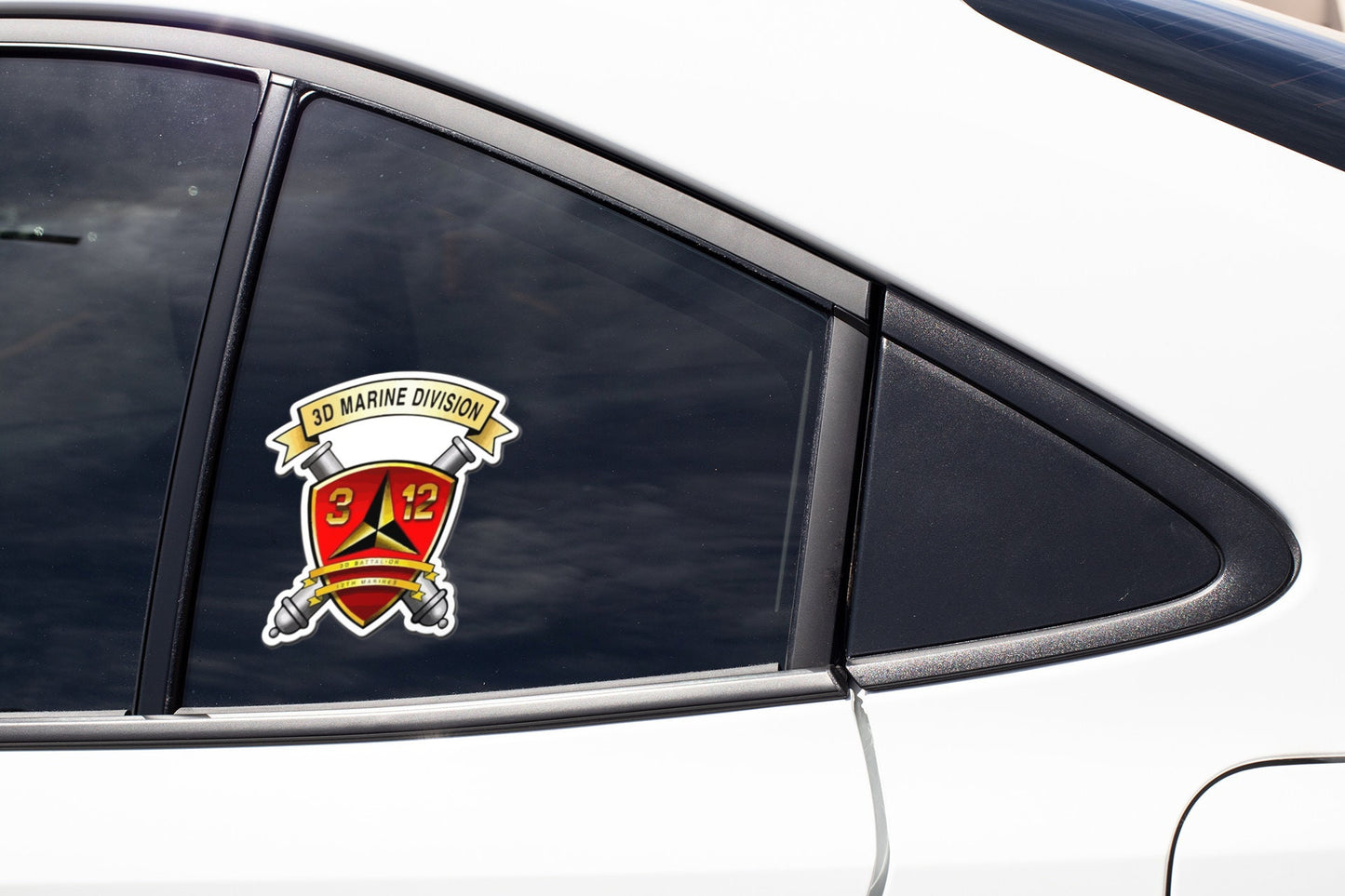 US Marine Corps Badge Sticker Decal 3rd Battalion 12th Marines Warriors of the Pacific Car Sticker Bumper Sticker for Car Emblem