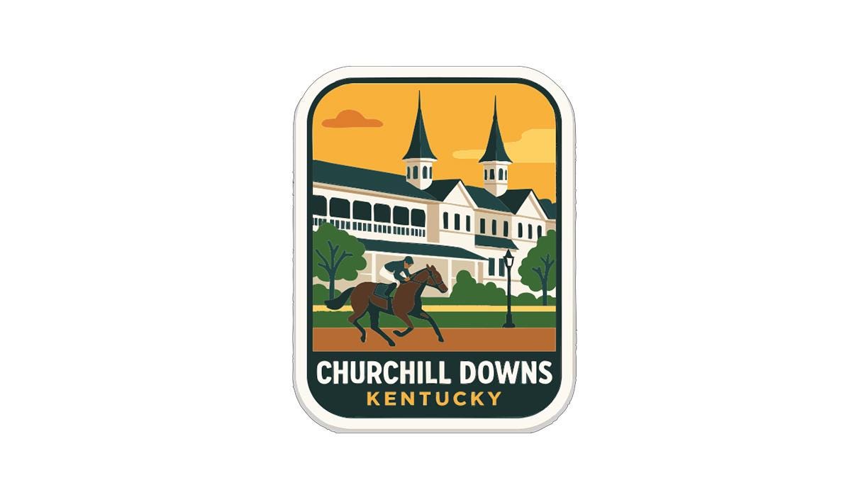 Churchill Downs Kentucky Iron On Heat Transfer Vinyl HTV Die-Cut Symbolic