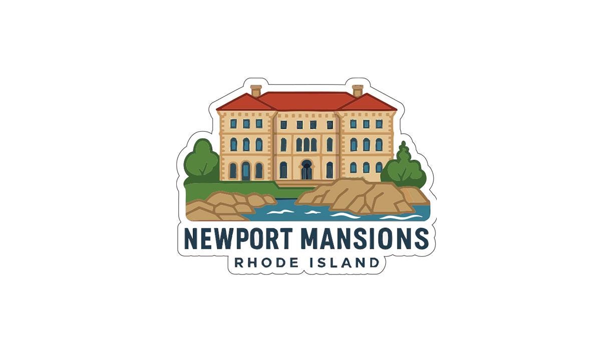 Newport Mansions Rhode Island Iron On Heat Transfer Vinyl HTV Die-Cut Symbolic