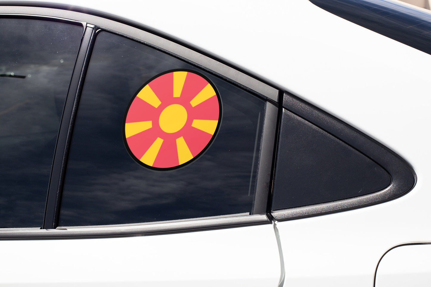Macedonia Flag Circle Sticker Decal