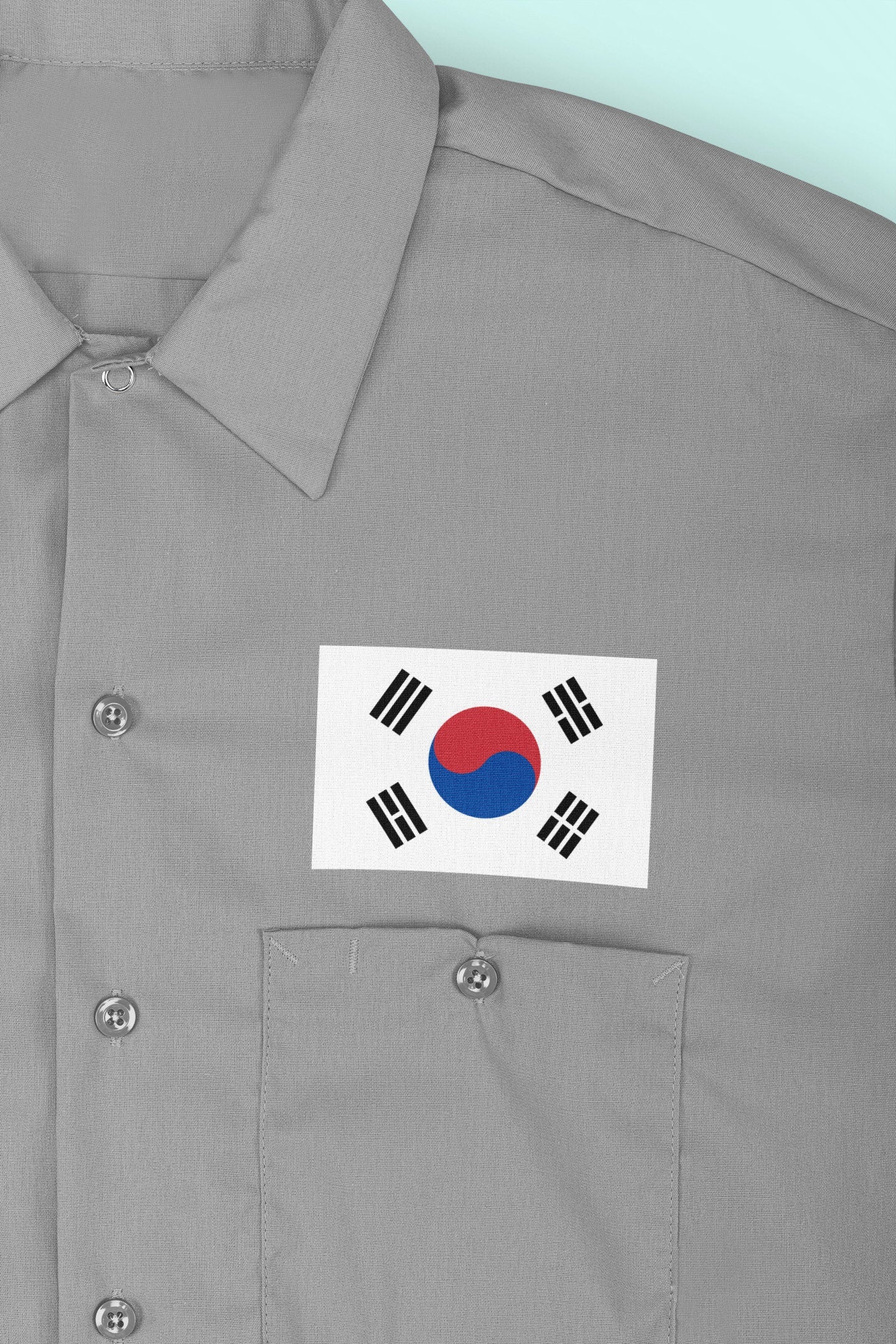 South Korea Flag Iron On Heat Transfer Vinyl HTV / Republic of Korea / Seoul / Korean