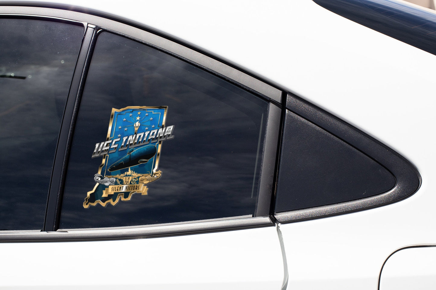 USS Indiana SSN-789 Badge Sticker Decal Virginia Class Attack submarine Car Sticker Bumper Sticker for Car Emblem