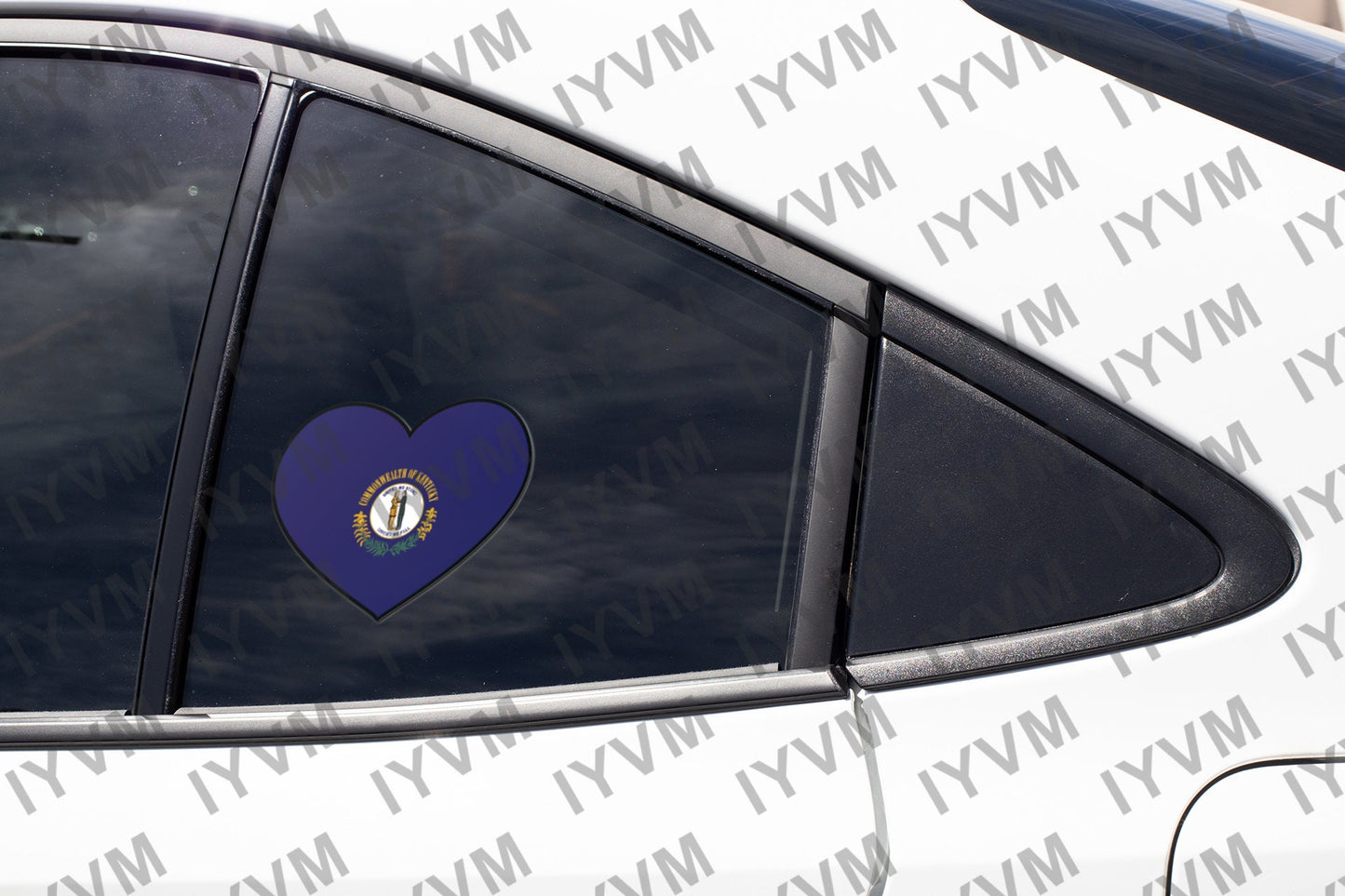 State of Kentucky Flag Heart Sticker Decal  USA Kentucky State  Frankfort  The Bluegrass State  Corn-cracker State