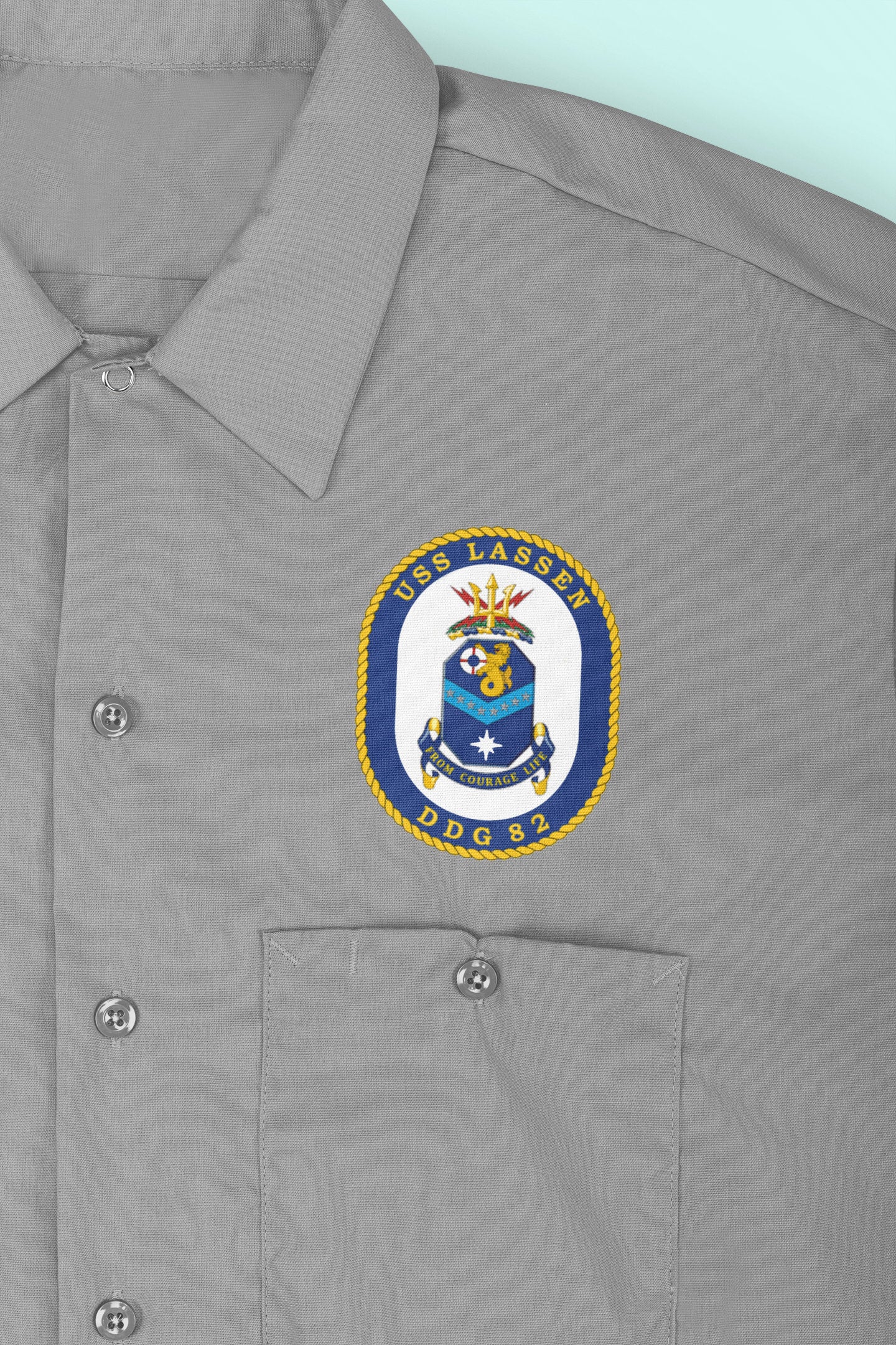 USS Lassen DDG-82 Badge Iron On Heat Transfer Vinyl HTV Arleigh Burke Class Destroyer