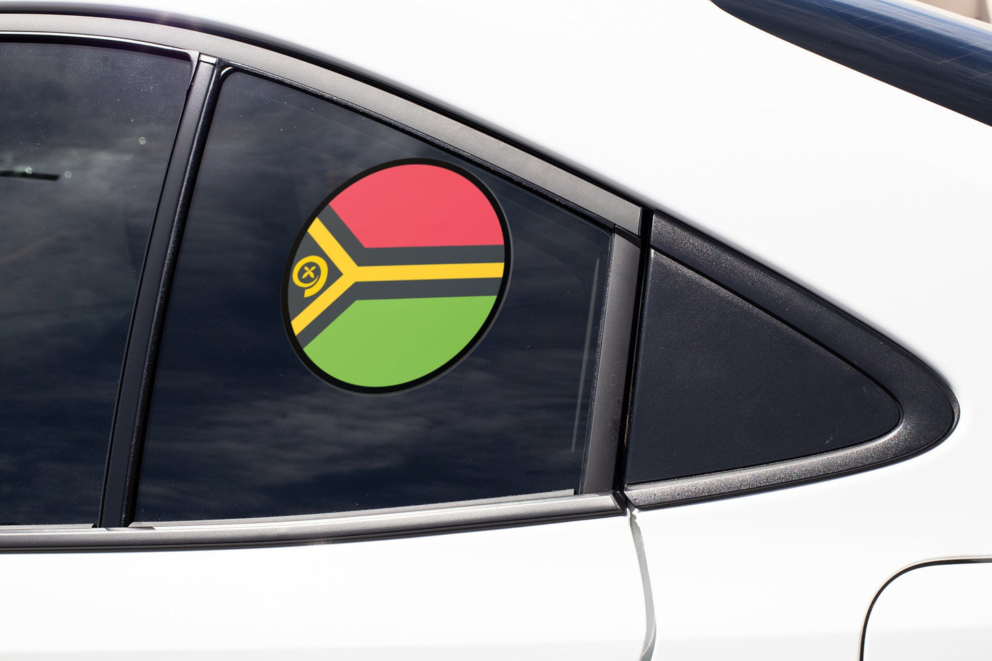 Vanuatu Flag Circle Sticker Decal