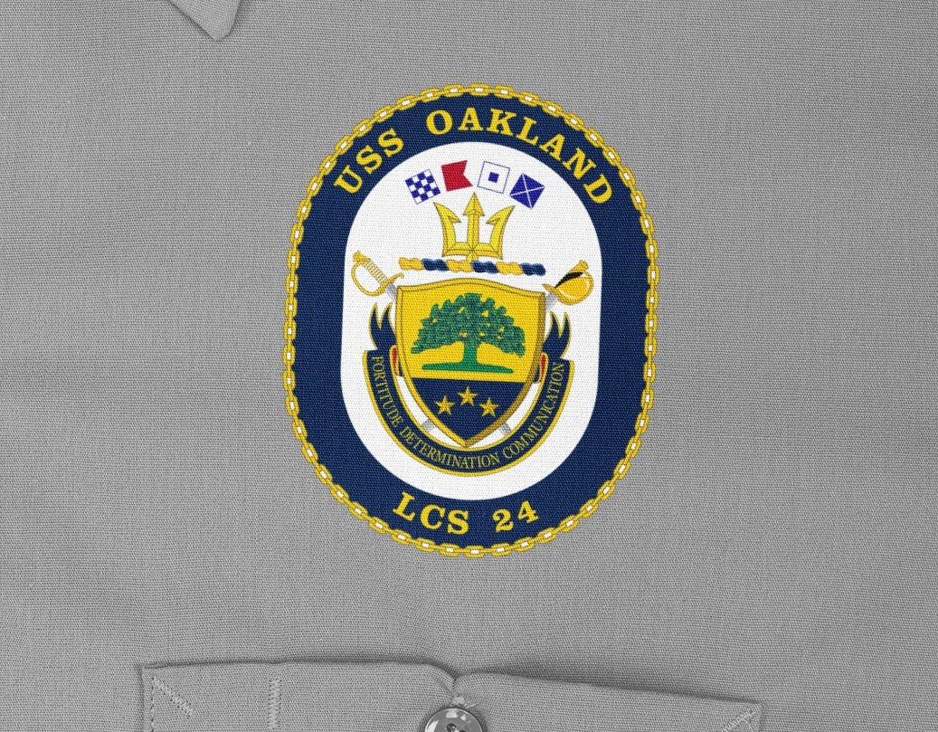 USS Oakland LCS-24 Badge Iron On Heat Transfer Vinyl HTV Independence Class Littoral combat ship