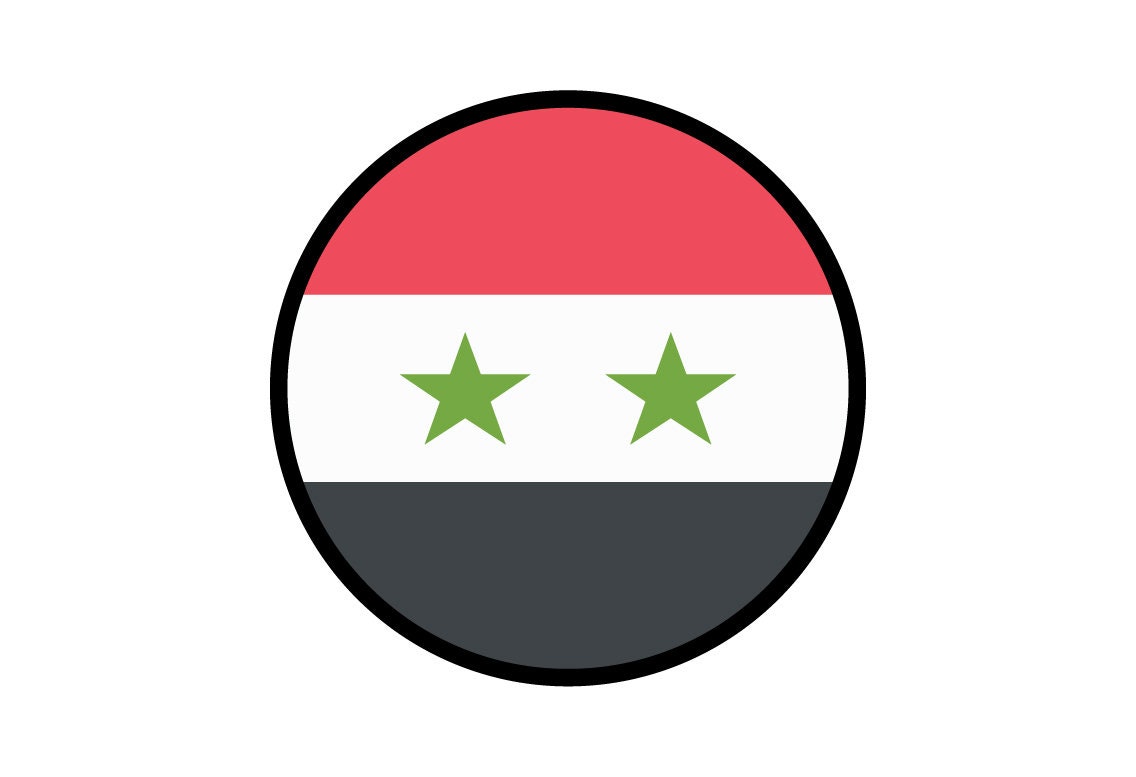 Syria Flag Circle Sticker Decal