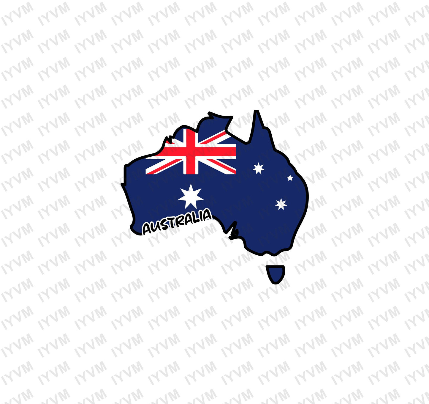 Australia Map Iron On Heat Transfer Vinyl HTV / Canberra / Australian