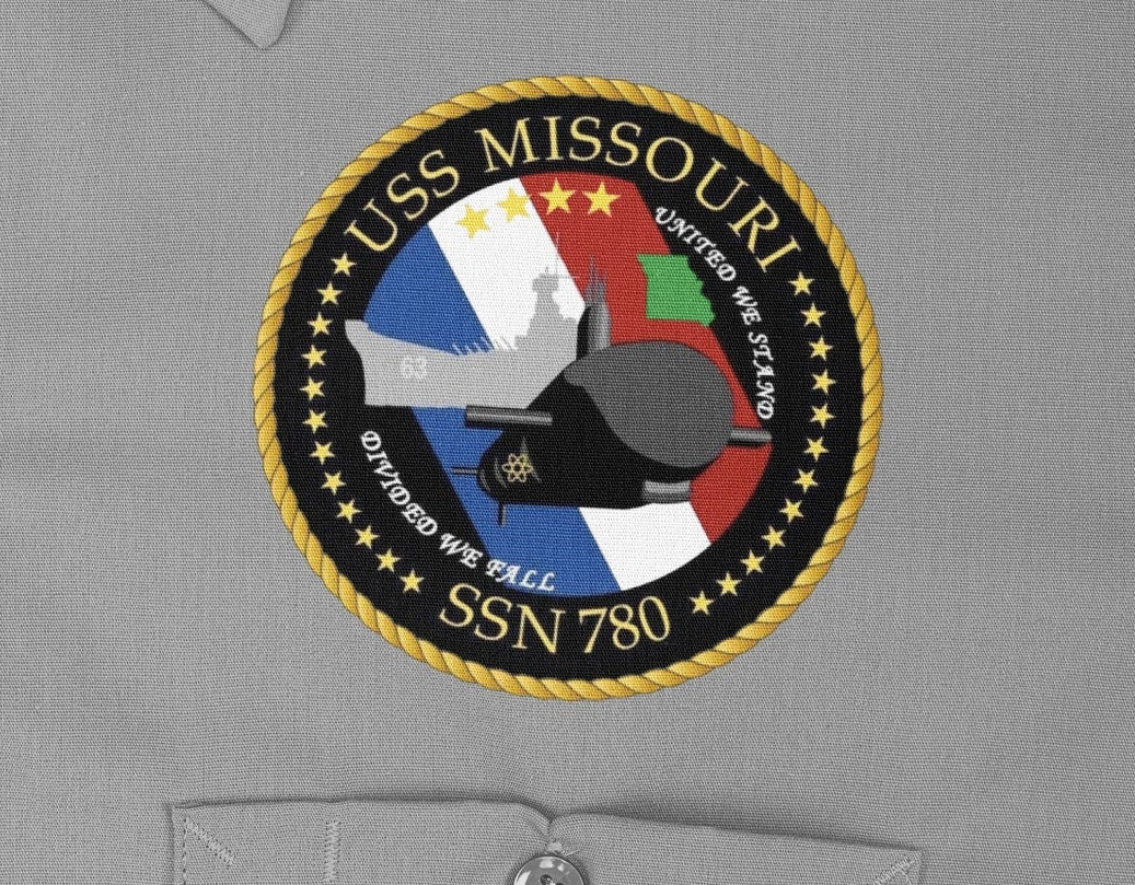 USS Missouri SSN-780 Badge Iron On Heat Transfer Vinyl HTV Virginia Class Attack submarine