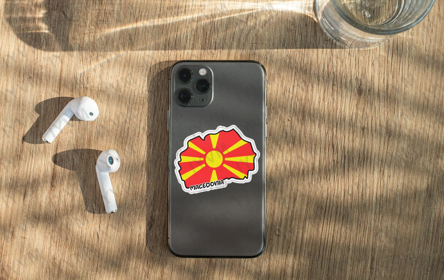 Macedonia Map Flag Sticker Decal / Republic of North Macedonia / Република Северна Македонија / Skopje / Macedonian