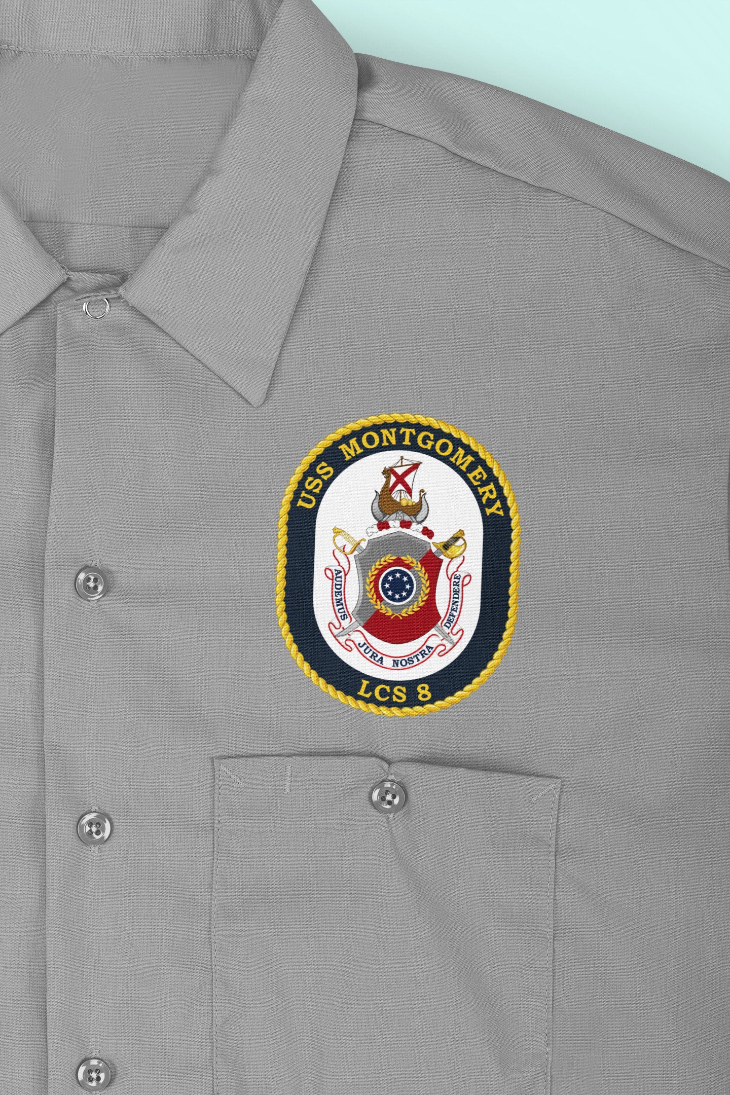 USS Montgomery LCS-8 Badge Iron On Heat Transfer Vinyl HTV Independence Class Littoral combat ship