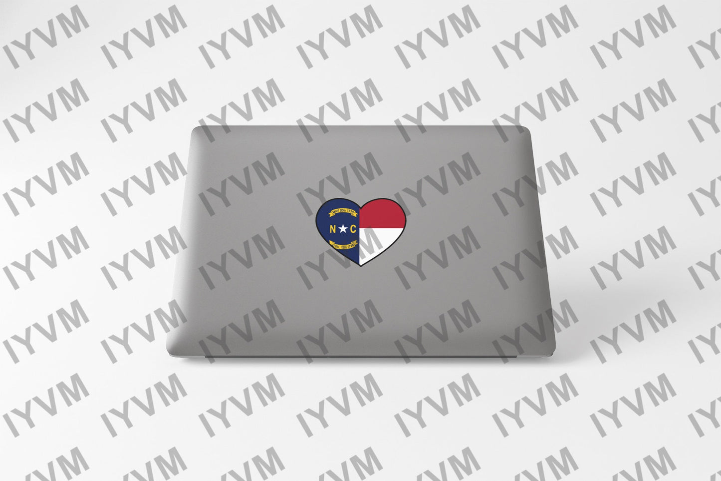 State of North Carolina Flag Heart Sticker Decal  USA North Carolina State  Raleigh  The Tar Heel State  First in Flight  First in Freedom /