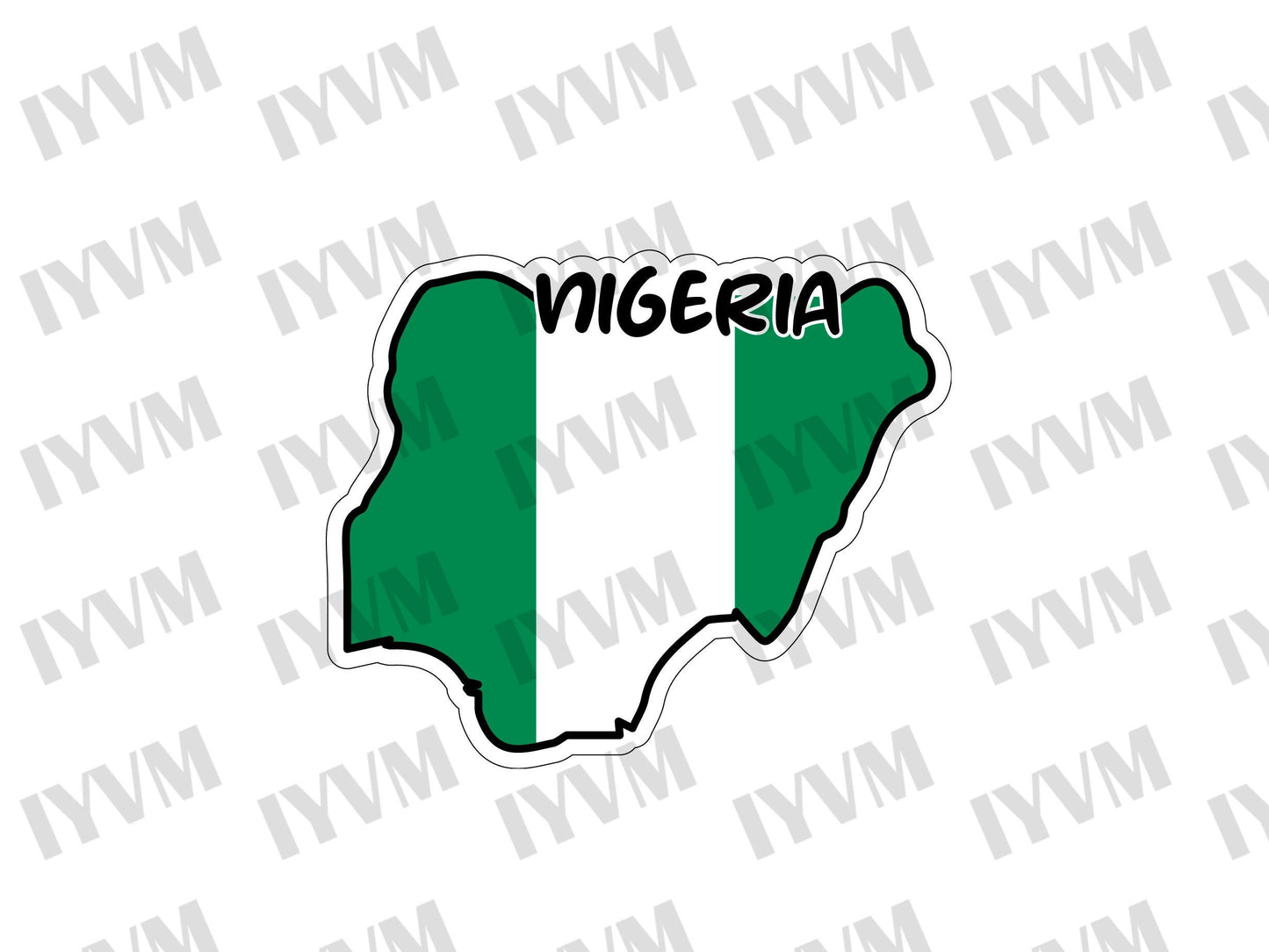 Nigeria Map Flag Sticker Decal / Federal Republic of Nigeria / Unity and Faith, Peace and Progress / Abuja / Jamhuriyar Tarayyar Najeriya
