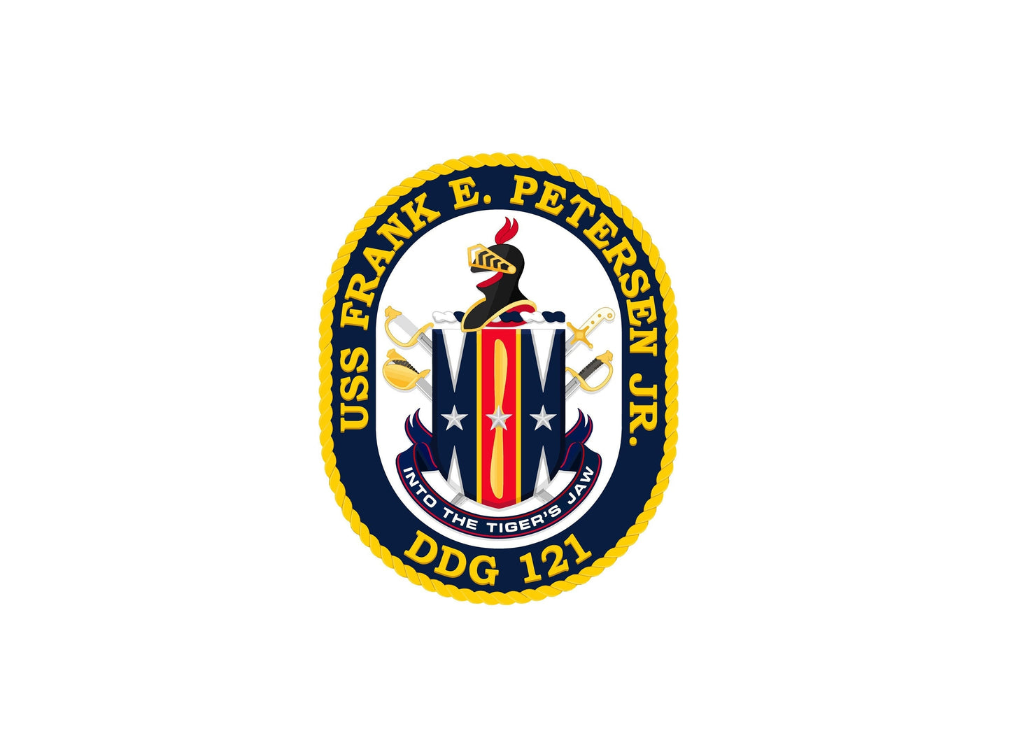 USS Frank E. Petersen Jr. DDG-121 Badge Sticker Decal Freedom-class littoral combat ship Car Sticker Bumper Sticker for Car Emblem