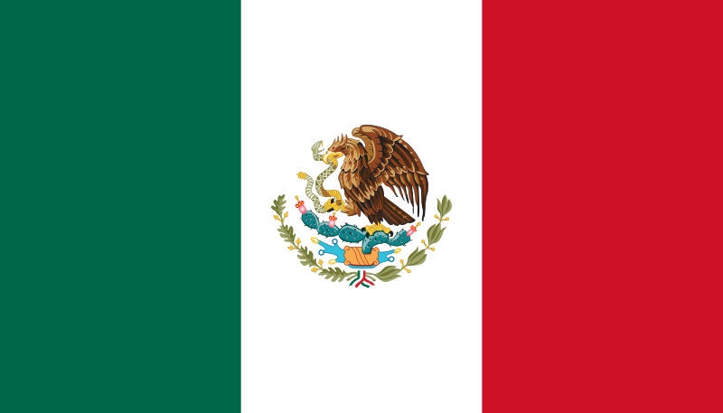 Mexico Flag Iron On Heat Transfer Vinyl HTV / United Mexican States / Estados Unidos Mexicanos / La Patria Es Primero / Mexico City