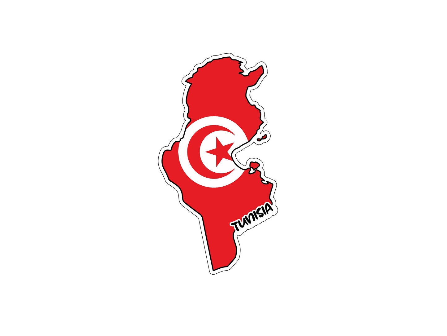 Tunisia Map Flag Sticker Decal