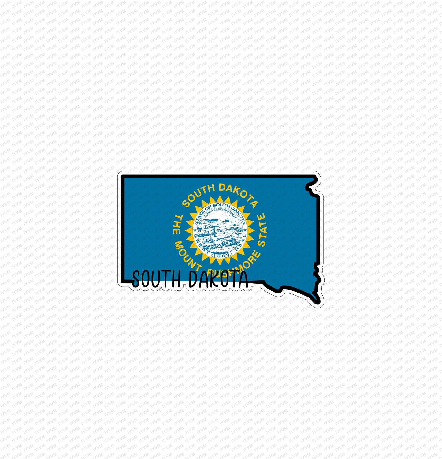 State of South Dakota Map Flag Sticker Decal  USA South Dakota State  Pierre  Mount Rushmore State  Artesian State  Blizzard State /