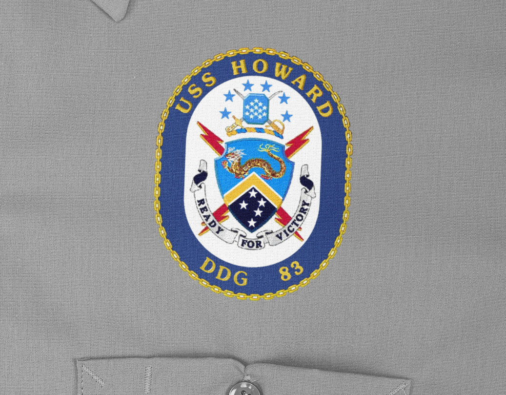 USS Howard DDG-83 Badge Iron On Heat Transfer Vinyl HTV Arleigh Burke Class Destroyer