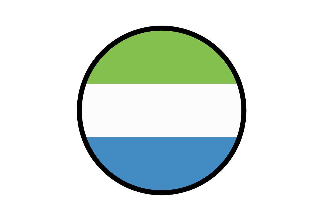 Sierra Leone Flag Circle Sticker Decal