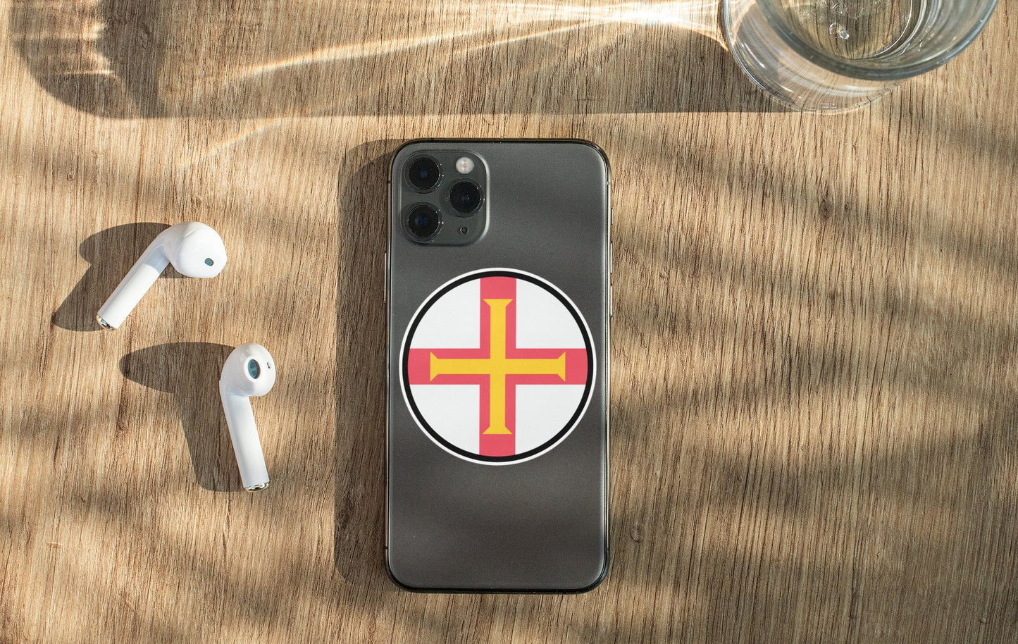 Guernsey Flag Circle Sticker Decal