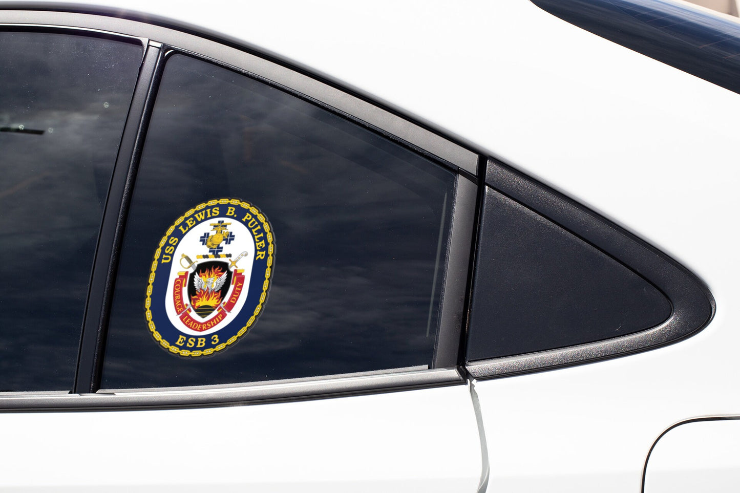 USS Lewis B. Puller ESB-3 Badge Sticker Decal Lewis B. Puller Class Expeditionary Mobile Base Car Sticker Bumper Sticker for Car Emblem