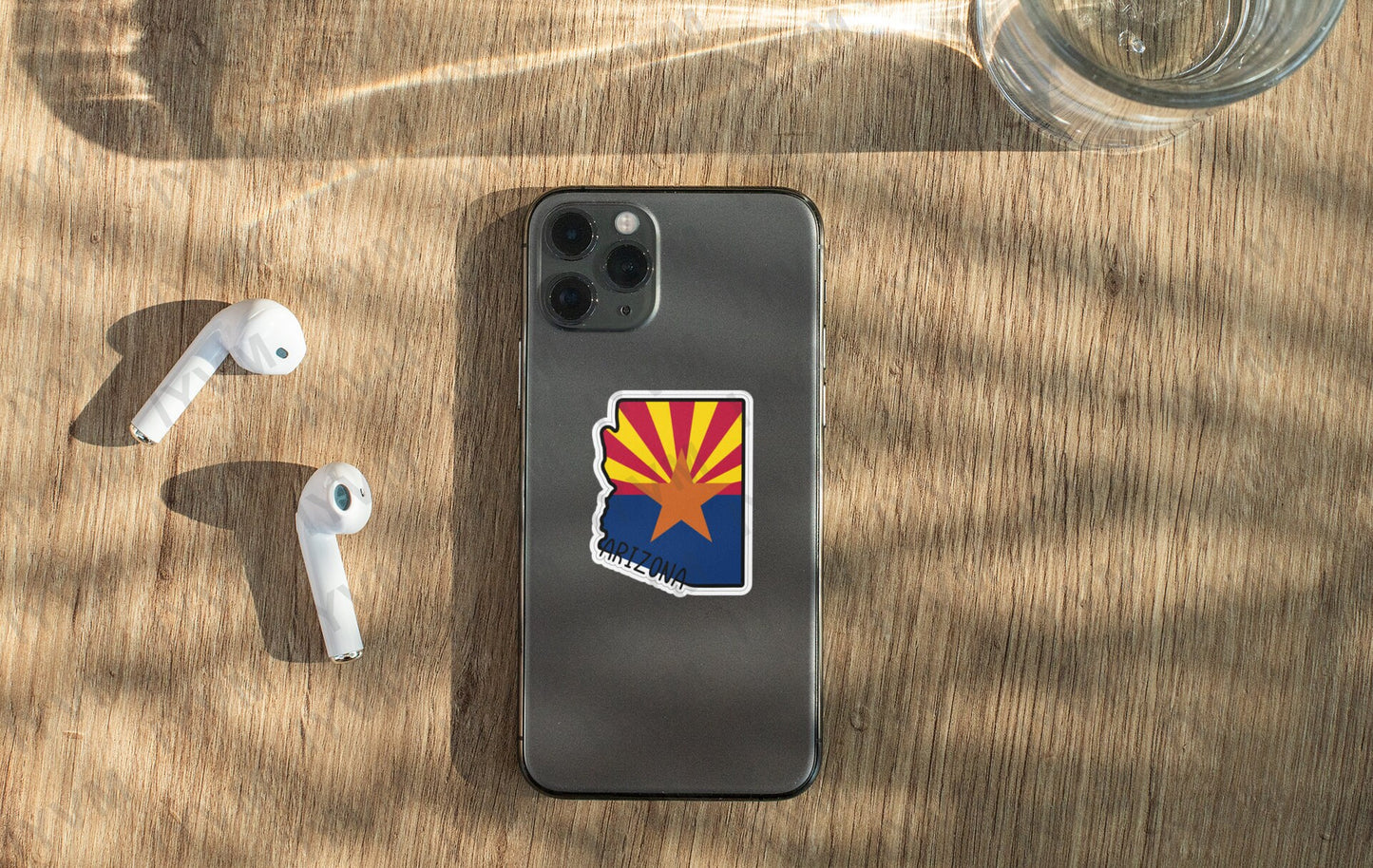 State of Arizona Map Flag Sticker Decal  USA Arizona State  Phoenix  The Grand Canyon State  Apache State  Aztec State / Baby State /