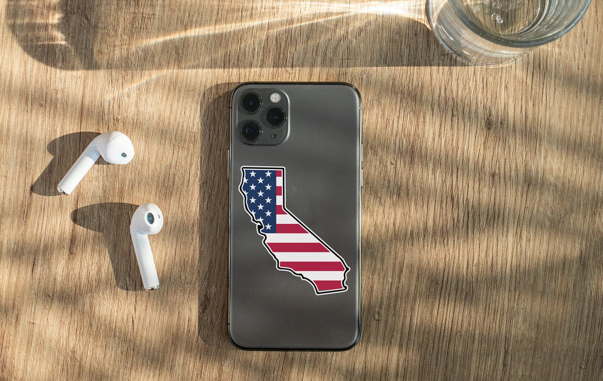 an iphone case with a picture of the state of california on it
