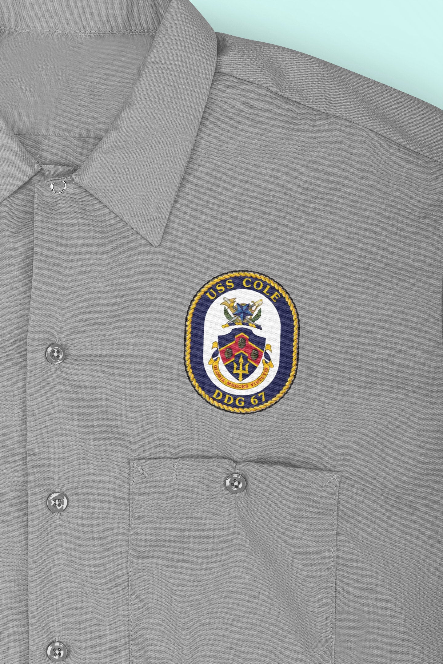 USS Cole DDG-67 Badge Iron On Heat Transfer Vinyl HTV Arleigh Burke Class Destroyer