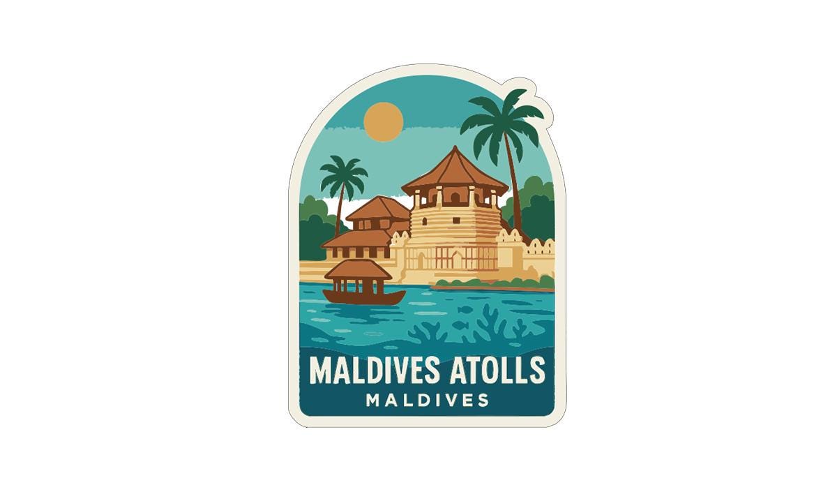 Maldives Atolls Maldives Iron On Heat Transfer Vinyl HTV Die-Cut Symbolic