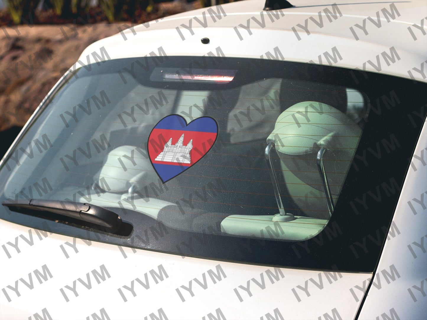 Cambodia Flag Heart Sticker Decal / Phnom Penh / Kampuchea / Kingdom of Cambodia