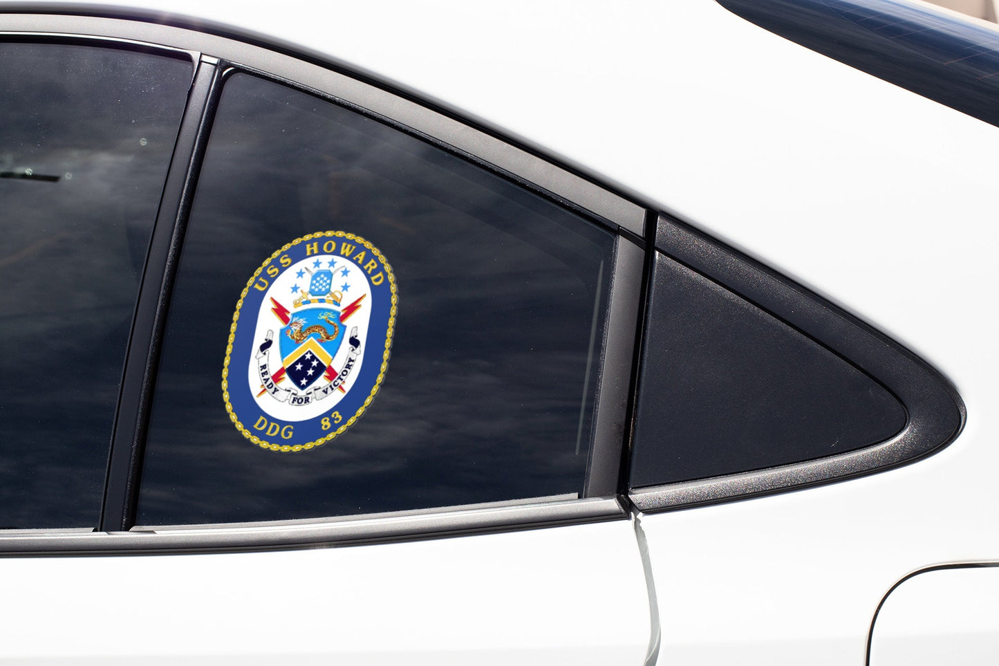 USS Howard DDG-83 Badge Sticker Decal Arleigh Burke Class Destroyer Car Sticker Bumper Sticker for Car Emblem