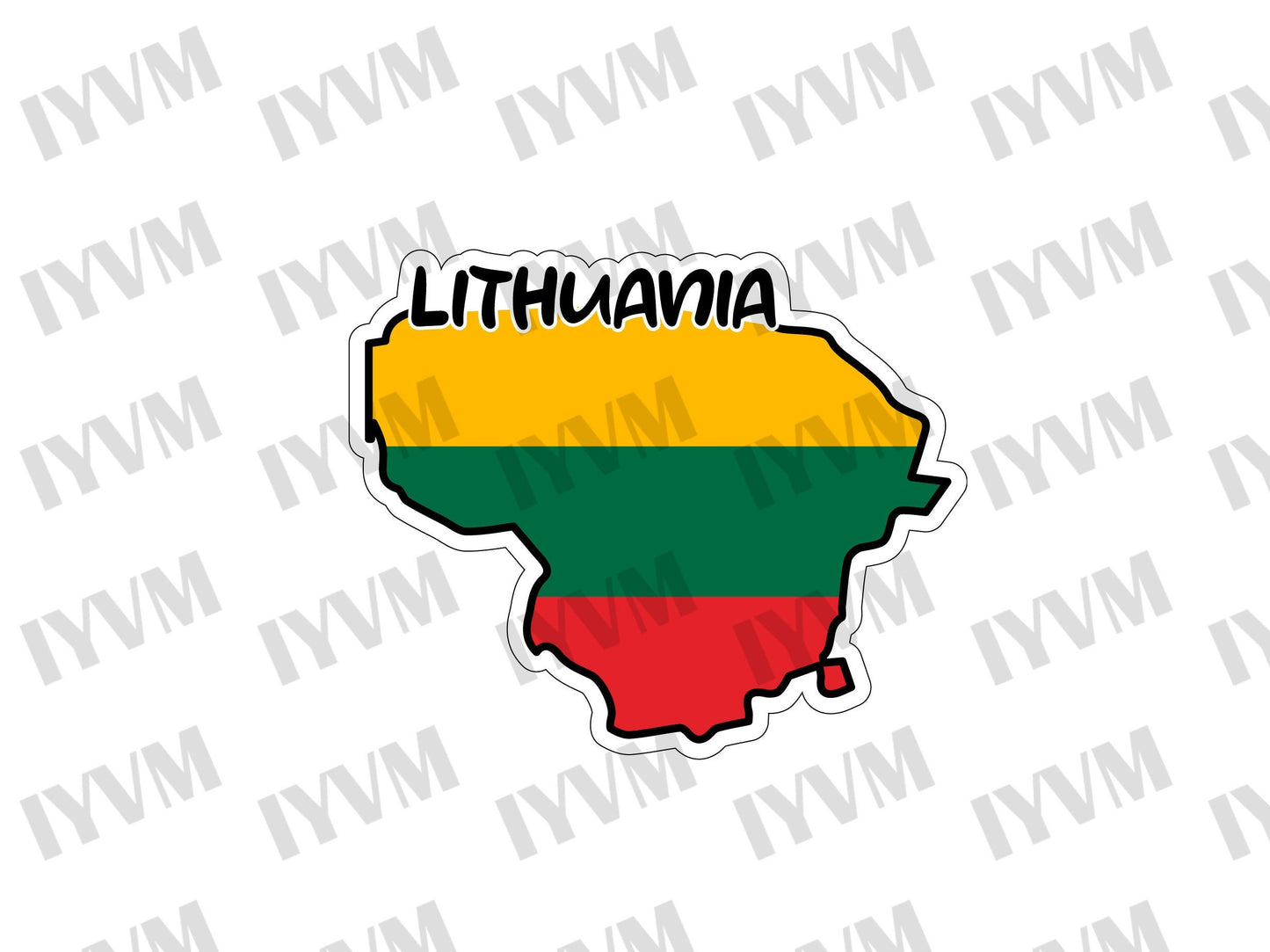 Lithuania Map Flag Sticker Decal / Republic of Lithuania / Lietuvos Respublika / Vilnius / Lithuanian