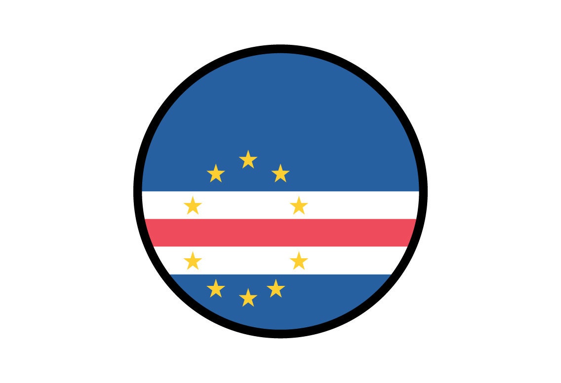 Cape Verde Flag Circle Sticker Decal