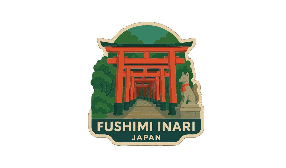 Fushimi Inari Shrine Japan Iron On Heat Transfer Vinyl HTV Die-Cut Symbolic