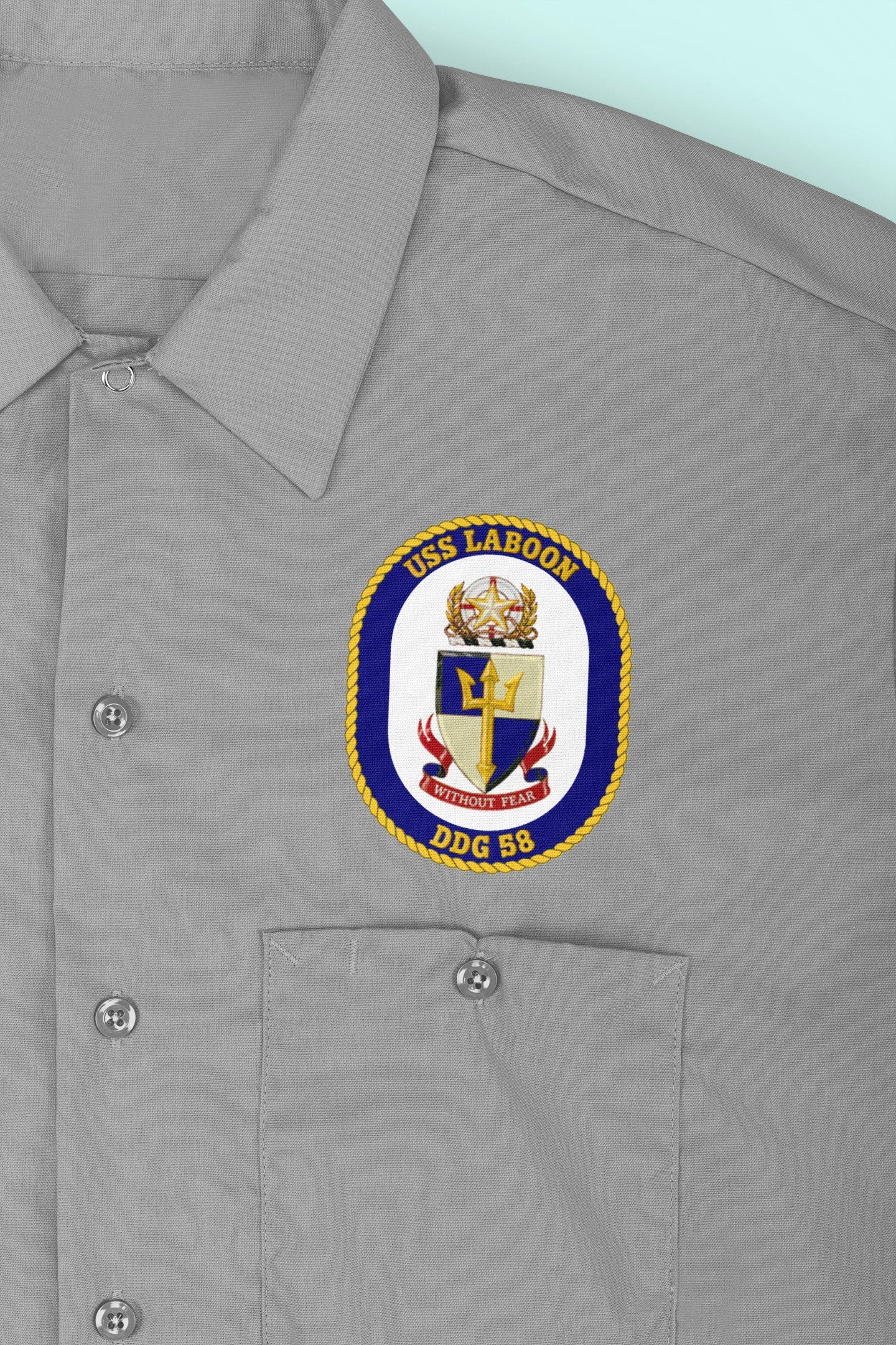 USS Laboon DDG-58 Badge Iron On Heat Transfer Vinyl HTV Arleigh Burke Class Destroyer