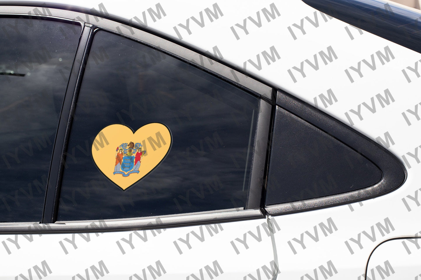 State of New Jersey Flag Heart Sticker Decal  USA New Jersey State  Trenton  The Garden State  The Crossroads of the Revolution /
