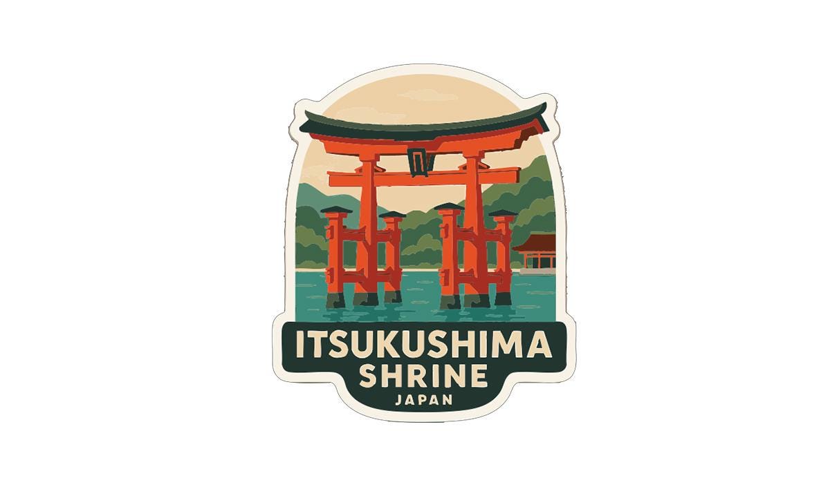 Itsukushima Shrine Japan Iron On Heat Transfer Vinyl HTV Die-Cut Symbolic