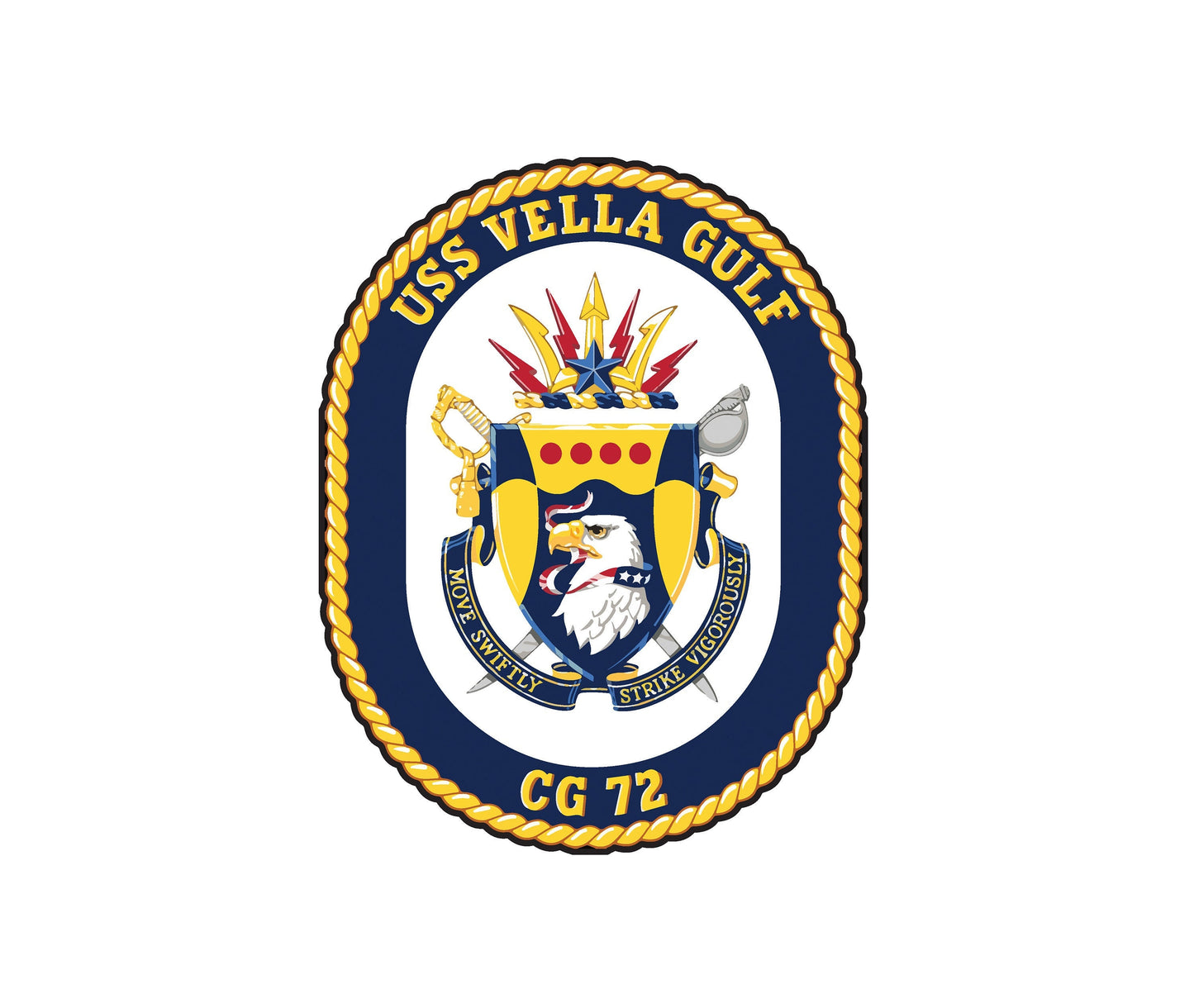 USS Vella Gulf CG-72 Badge Sticker Decal Ticonderoga Class Cruiser Car Sticker Bumper Sticker for Car Emblem