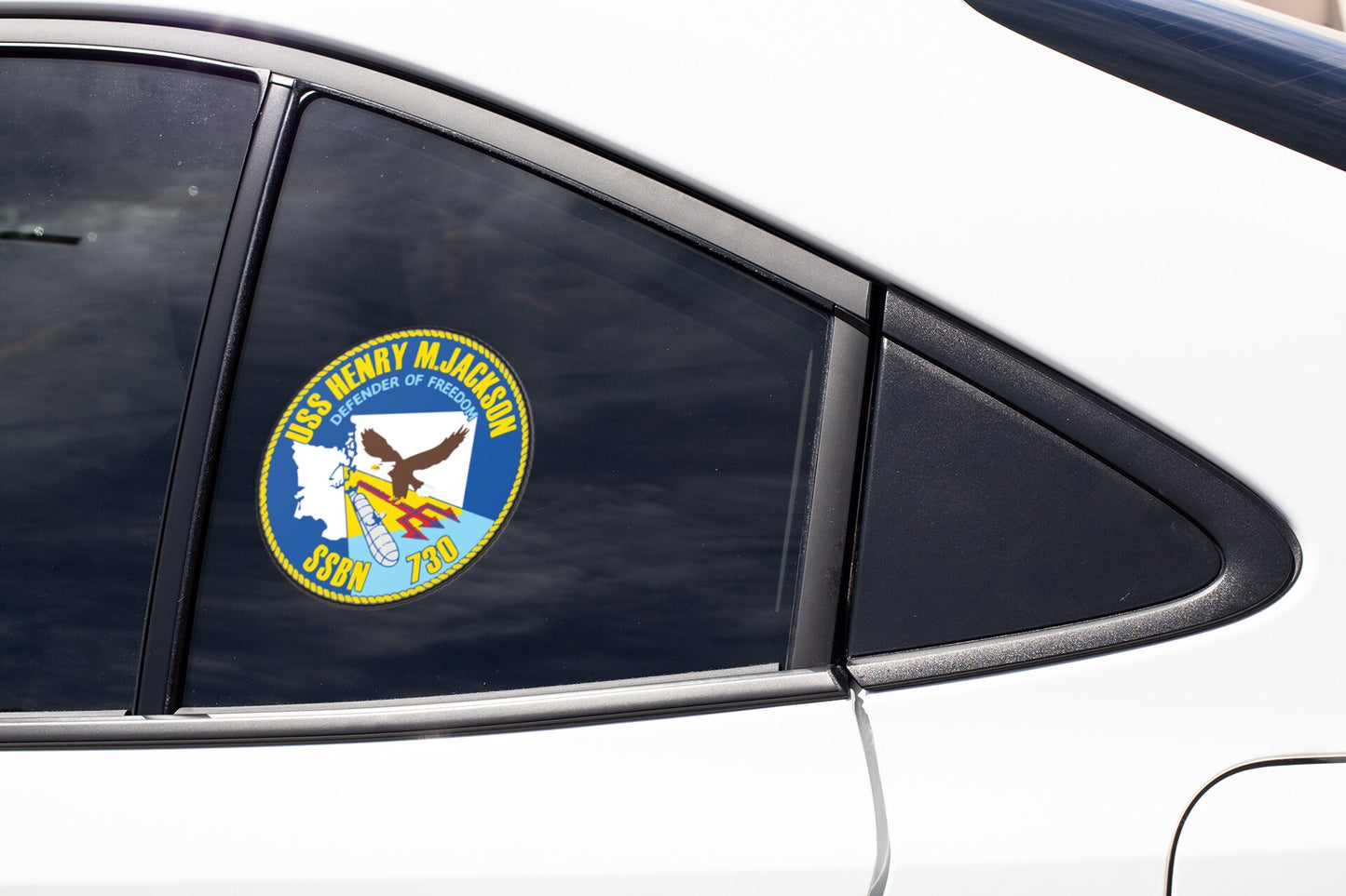 USS Henry M. Jackson SSBN-730 Badge Sticker Decal Ohio Class Ballistic missile submarine Car Sticker Bumper Sticker for Car Emblem