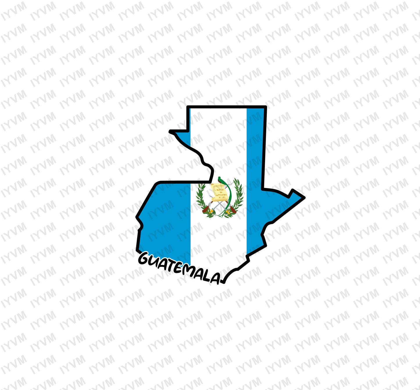 Guatemala Map Flag Iron On Heat Transfer Vinyl HTV Republic of Guatemala República de Guatemala Libre Crezca Fecundo Guatemala City