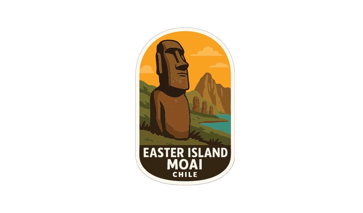 Easter Island Moai Statue Logo