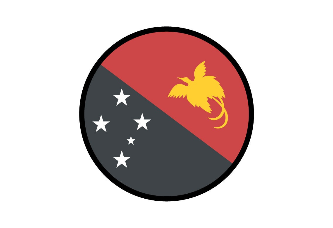 Papua New Guinea Flag Circle Sticker Decal