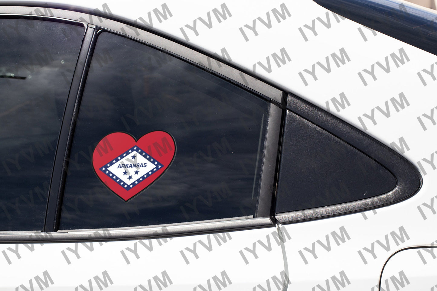 State of Arkansas Flag Heart Sticker Decal  USA Arkansas State  Little Rock  The Natural State  Bear State  Bowie State / Hot Springs State